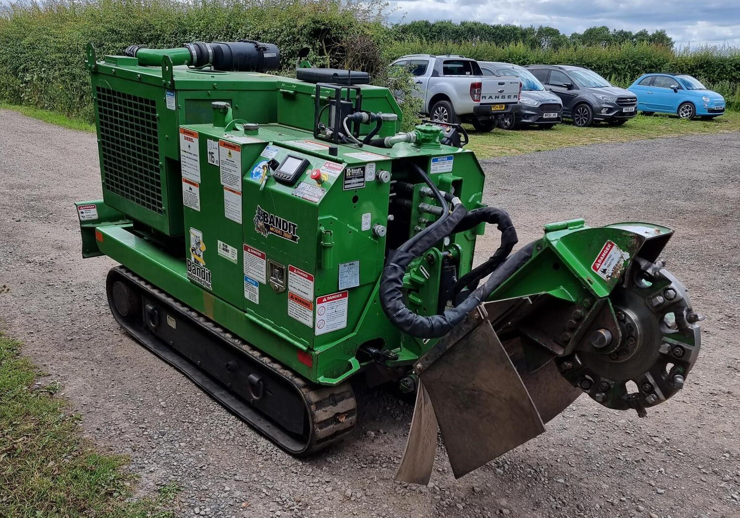 Large bandit stump grinder in tracks available for hire in York and across North england